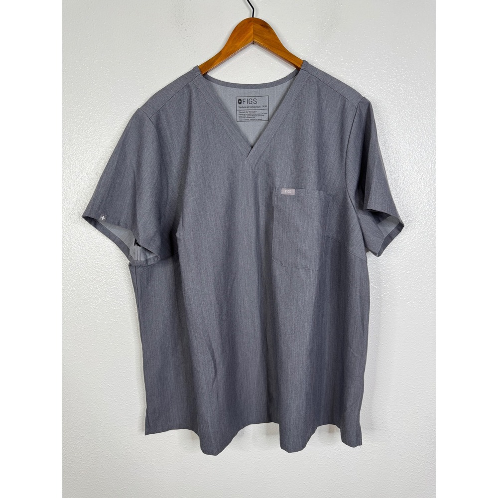 FIGS Technical Collection Catarina Scrub Top Gray V-Neck Pocket 4XL 1SW100003